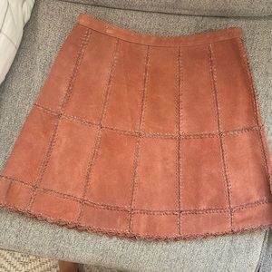Free People Dusty Rose Stitched Suede Skirt